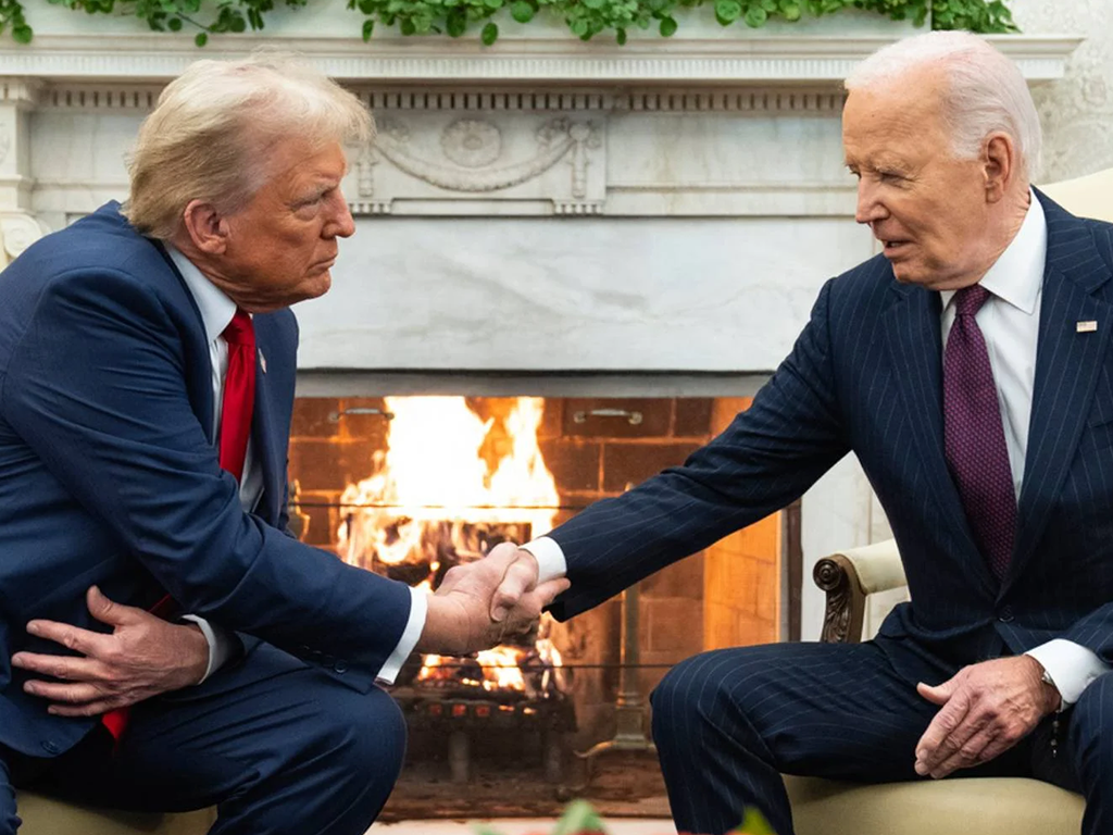 Trump Biden shake hands smooth transition